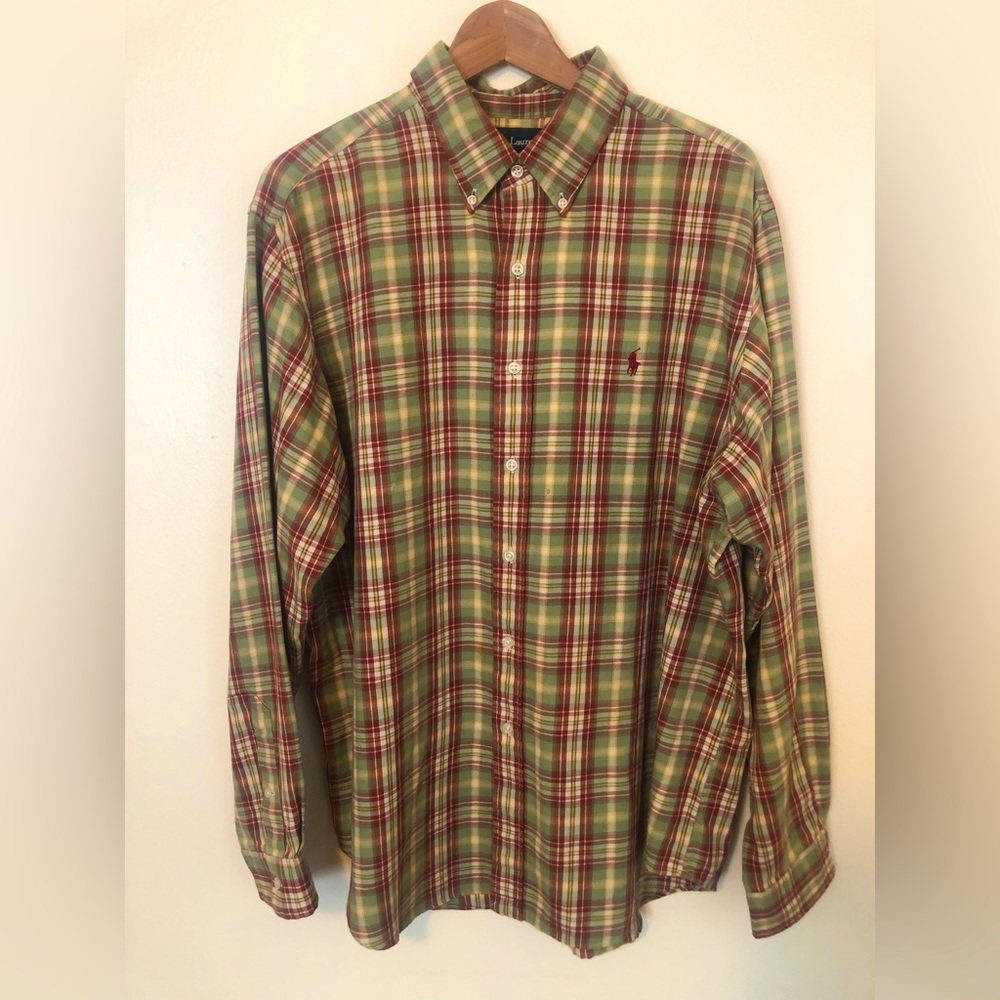Classic Plaid Ralph Lauren Long Sleeve, Lovely Colors Sz XL